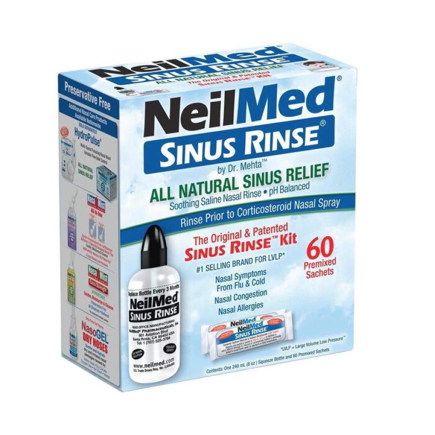 NeilMed Sinus Rinse Kit 60 Packets鼻腔清潔成人60包補充裝 (1瓶,1蓋,管)